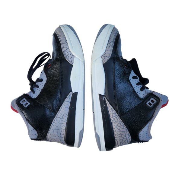 Nike Jordan 3 Retro Black Cement Red Grey DM0966-010 2.5Y Sneaker Shoes - Picture 9 of 10